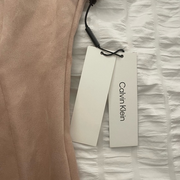 NWT Calvin Klein Scuba Suede Tulip Sleeve Sheath Dress - Picture 7 of 10